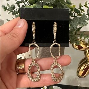 Saks Fifth Avenue Gold Crystal Drop Earrings